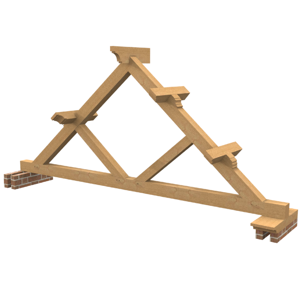Oak Queen Post Truss with two diagonal struts Bargain Bonanza