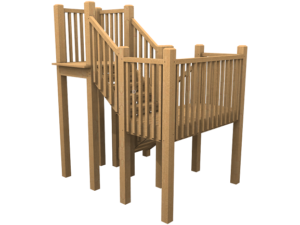 Oak outdoor staircase: Durable wooden steps designed for external use, crafted from resilient oak