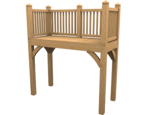 Durable oak balcony with a natural wood finish, designed for outdoor use