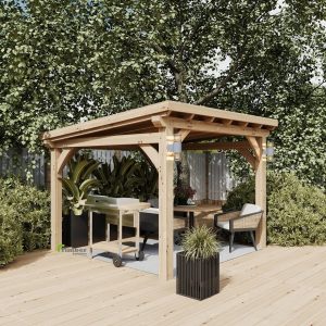 EPDM roofing on an oak gazebo, providing a durable and waterproof finish.