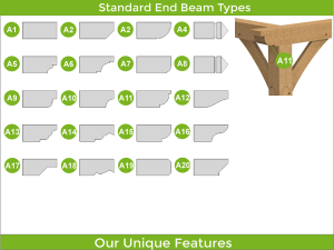 Different Breeze Pergola Features showcasing various styles and finishes for structural applications.
