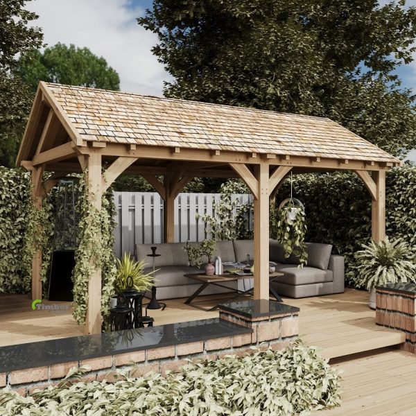 Oak Gazebos with Grillo Outdoor Kitchens | Timber Solution
