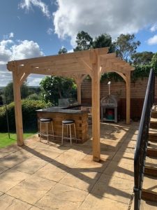 Elevate your outdoor experience with our Oak Pergola 2.5 m x 4 m, providing a charming retreat in your garden