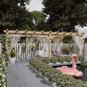 Transform Your Garden with Oak Pergola Royal Gala D3.5m x W6m: Timeless Elegance and Sturdy Design Await. Elevate Your Outdoor Space Today