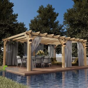 Oak Pergola Magic Star: Enhance your outdoor space with our elegant and durable pergola. Ideal for relaxation and entertainment, providing shade and timeless beauty to your garden. Buy now and transform your space into a tranquil retreat