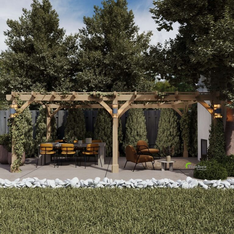 2 Bay Oak Pergola Low Delivery Cost And Frame Free Features