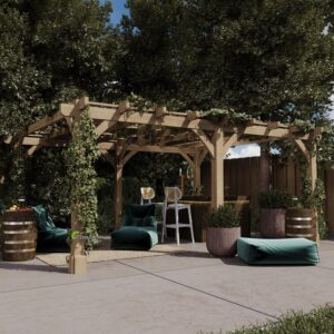 Discover the Oak Pergola, 4m x 5m – perfect for climbing plants. 2-bay design, the most affordable option in the market