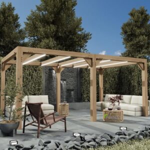 Exclusive Modern Oak Pergola (3m x 5m) design