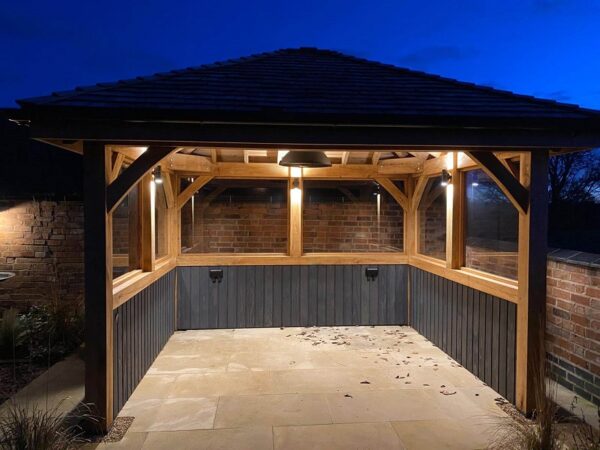 Oak Gazebo Holly Blue 4 m x 6 m - Build Large Oak Gazebos