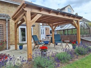 Heavy duty gazebo with pent roof