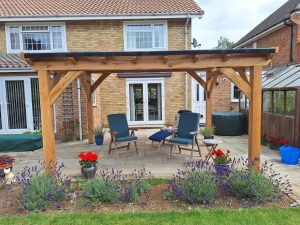 Oak gazebo with roof