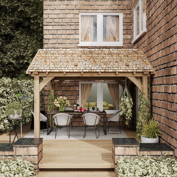 Elegant oak framed garden pavilion providing a classic and durable outdoor space