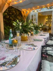 Modern oak pergola with a transparent roof for garden use