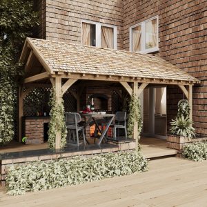 Robust solid oak pavilion, perfect for creating a stylish outdoor space