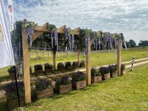 Chunky oak beams for enhanced durability in premium pergola design, lattice can be added