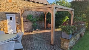 Modern oak pergola with sleek design for contemporary outdoor spaces