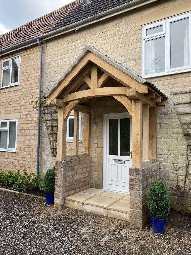 Oak Porch Minotaur Beetle - Bespoke Design by Timber Solution