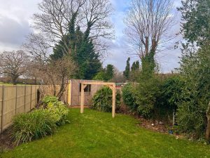 Premium oak swing frame designed for style and outdoor fun.