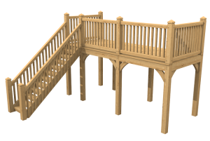 Bespoke oak balcony and staircase crafted with precision, adding value and aesthetic appeal to the property.