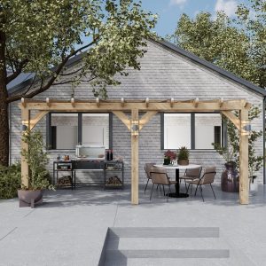 Bespoke oak-framed side carport canopy designed to complement modern and traditional UK homes.