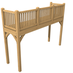 Large span oak balcony above 4m bifold doors with open, post-free design.