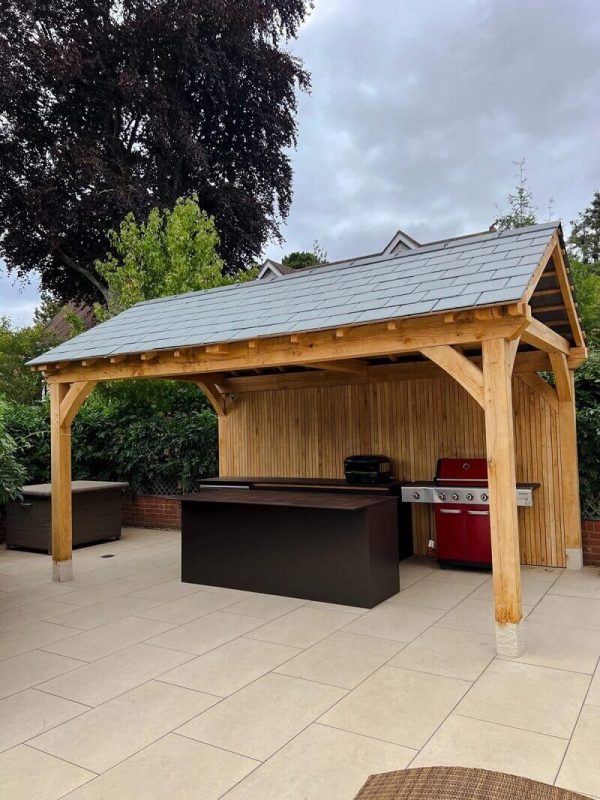 Oak Gazebos with Grillo Outdoor Kitchens | Timber Solution