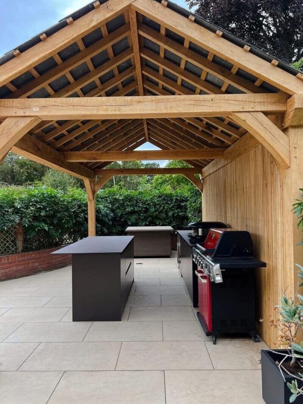 Oak Gazebos with Grillo Outdoor Kitchens | Timber Solution
