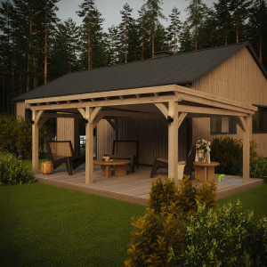APB 100 adjustable post base supporting an oak pergola post beneath timber decking