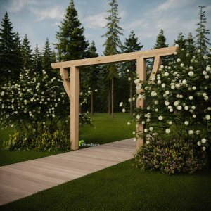 Bespoke oak pergola designed to create a stylish outdoor living space in a garden