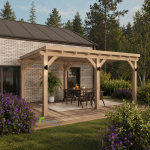 Weathered bamboo garden screening with natural silver-grey colour